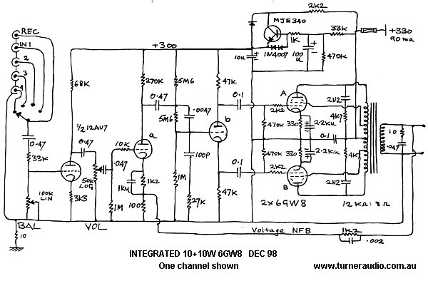 Schematic 1010
PP amp 6GW8.